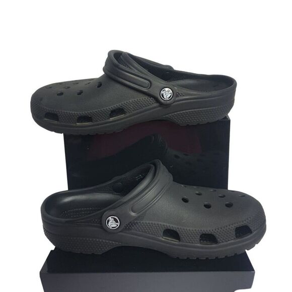 Crocs Classic Unisex Clog Shoes Black M7/W9 - Picture 5 of 8
